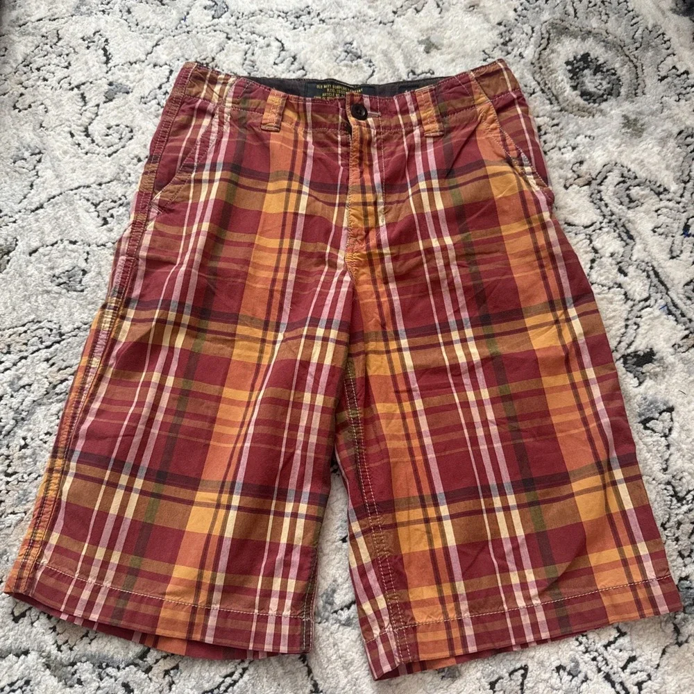 Vtg 2000s OLD NAVY Boys Size 14 Plaid Shorts Madras Style Retro 28